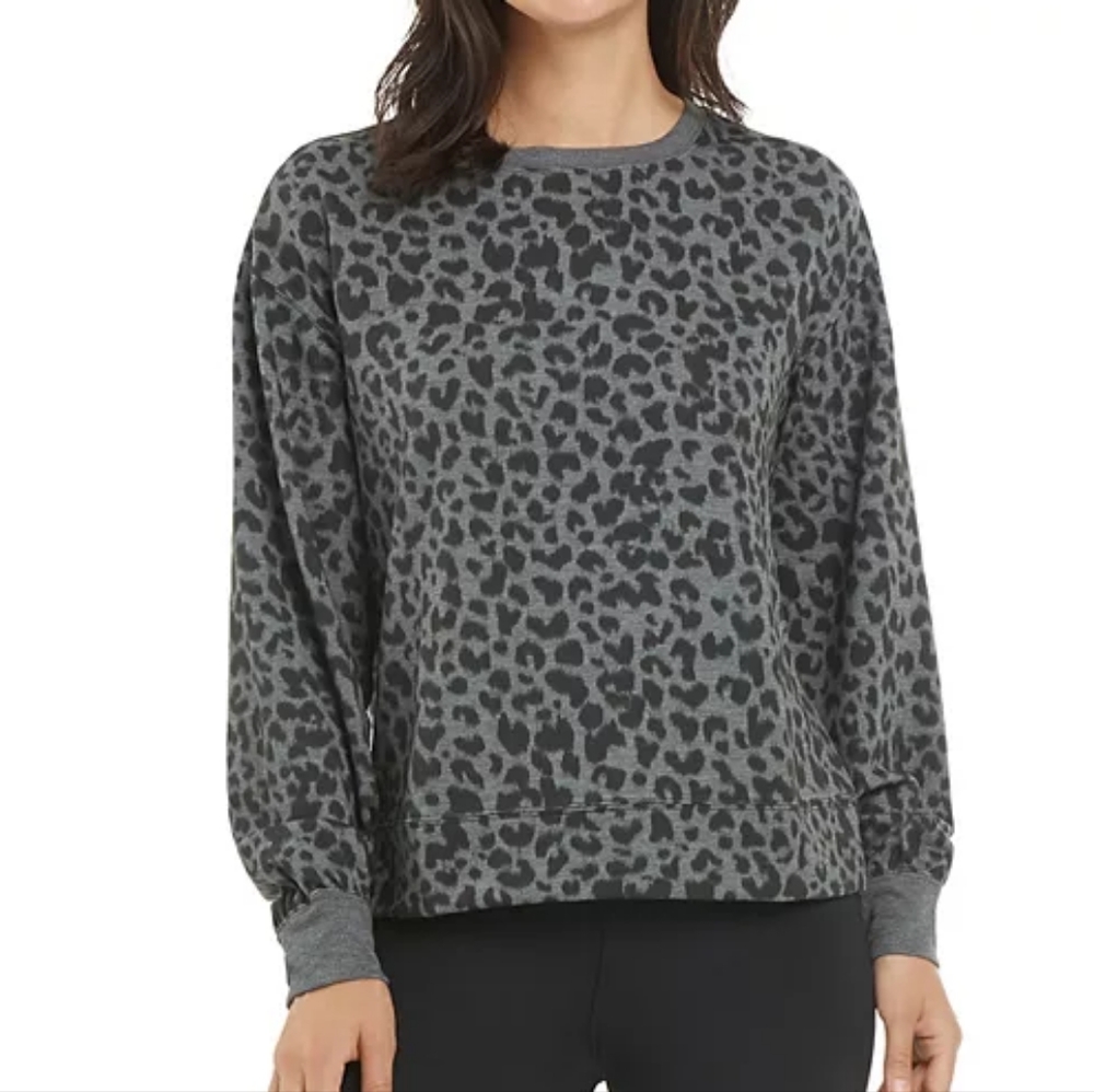 NEW DANSKIN Lightweight Leopard Print Sweatshirt